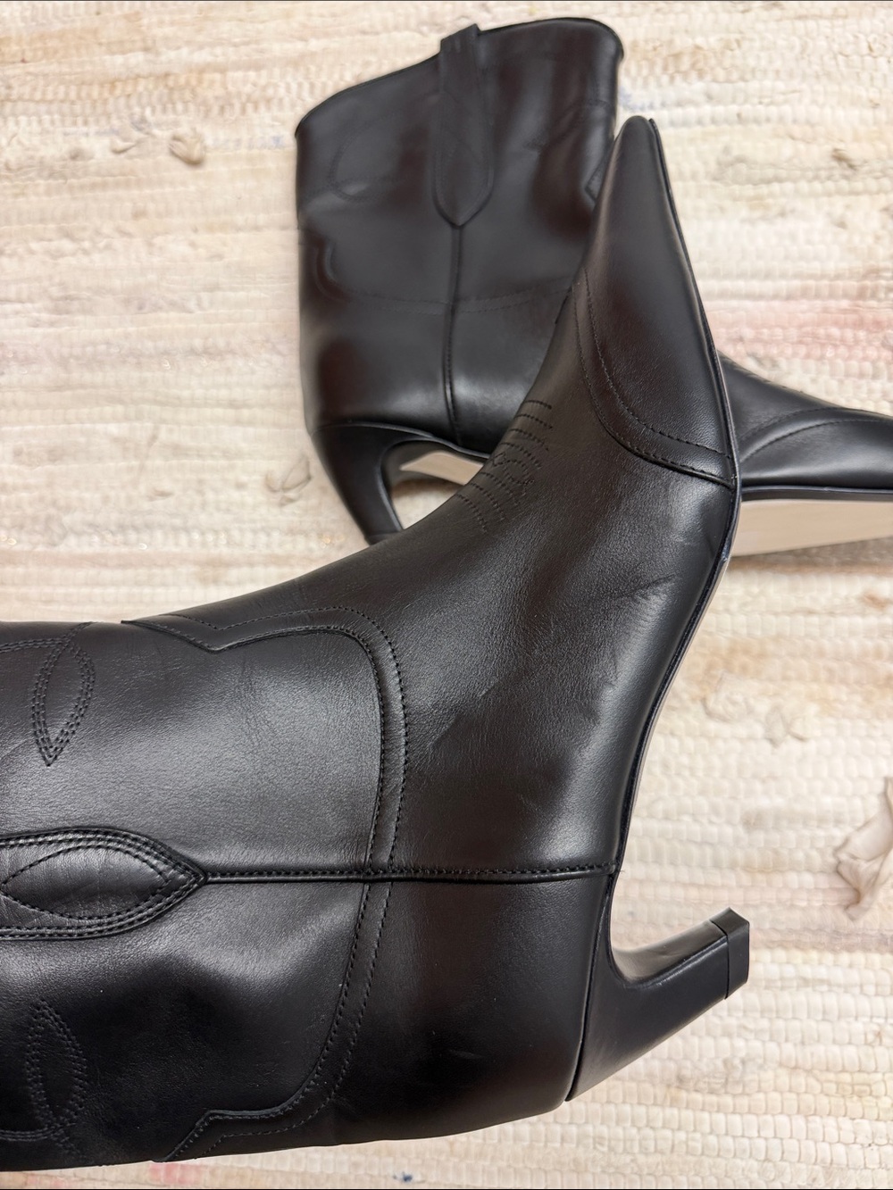 $1,280 Khaite Dallas Leather Black Boots EU 41 US 11-11.5 - Picture 3 of 11
